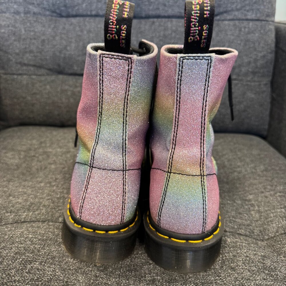 Dr. Martens 1460 Pascal Rainbow Glitter Multi Combat Boots - Discontinued Color - Picture 2 of 4